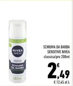 Conad SCHIUMA DA BARBA SENSITIVE NIVEA classica/pro 200ml offerta