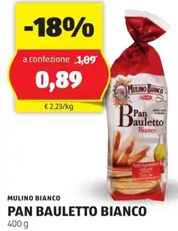 ALDI MULINO BIANCO PAN BAULETTO BIANCO 400 g offerta