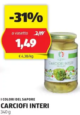ALDI I COLORI DEL SAPORE CARCIOFI INTERI 340 g offerta
