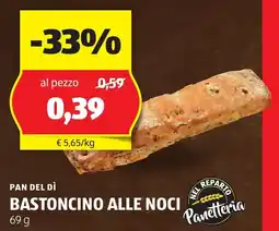 ALDI PAN DEL DÌ BASTONCINO ALLE NOCI 69 g offerta