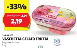 ALDI SAN MARCO VASCHETTA GELATO FRUTTA fragola e limone 1 kg offerta