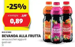 ALDI RIO D'ORO BEVANDA ALLA FRUTTA senza zuccheri aggiunti gusti vari 1 L offerta