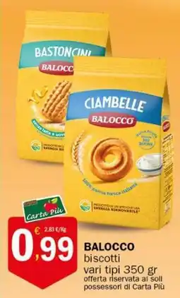 Crai BALOCCO biscotti vari tipi 350 gr offerta