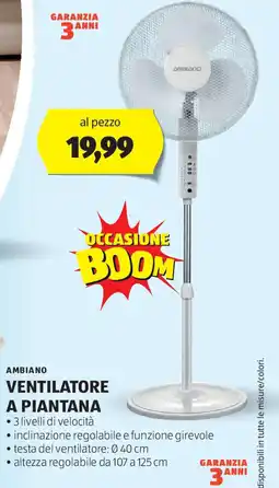 ALDI AMBIANO VENTILATORE A PIANTANA offerta