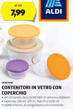 ALDI CROFTON CONTENITORI IN VETRO CON COPERCHIO offerta