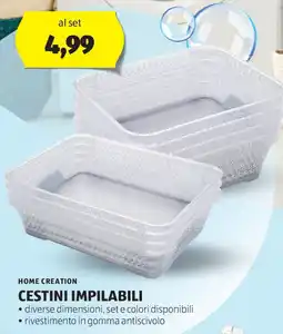 ALDI HOME CREATION CESTINI IMPILABILI diverse dimensioni, set e colori disponibili offerta
