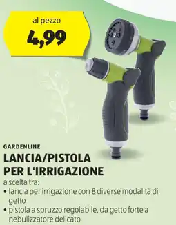 ALDI GARDENLINE LANCIA/PISTOLA PER L'IRRIGAZIONE offerta