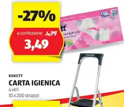 ALDI KOKETT CARTA IGIENICA 4 veli 10 x 200 strappi offerta
