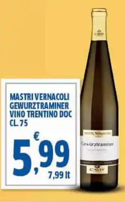 Sigma MASTRI VERNACOLI GEWURZTRAMINER VINO TRENTINO DOC CL.75 offerta