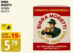 Tigros BIRRA MORETTI bottiglia 66 cl x 6 offerta