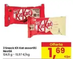 Eurospar 3 Snack Kit Kat assortiti Nestlè 124,5 g offerta