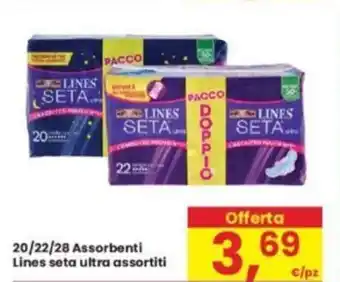 Eurospar 20/22/28 Assorbenti Lines seta ultra assortiti offerta