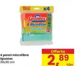 Eurospar 4 panni microfibra Spontex 30x30 cm offerta