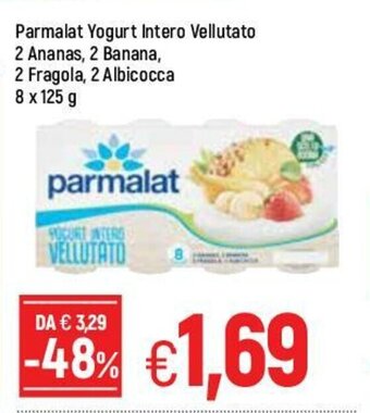 Famila Parmalat Yogurt Intero Vellutato 2 Ananas, 2 Banana, 2 Fragola, 2 Albicocca 8x125g offerta