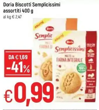 Famila Doria Biscotti Semplicissimi assortiti 400g offerta