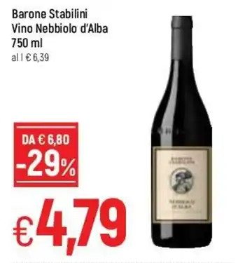 Famila Barone Stabilini Vino Nebbiolo d'Alba 750ml offerta