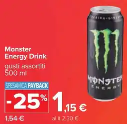 Carrefour Monster Energy Drink gusti assortiti 500 ml offerta