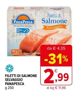 Iperal FILETTI DI SALMONE SELVAGGIO PANAPESCA g 250 offerta