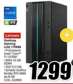 MediaWorld Lenovo Desktop Gaming LOQ 17IRB8 offerta
