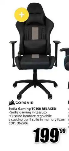 MediaWorld CORSAIR Sedia Gaming TC100 RELAXED offerta