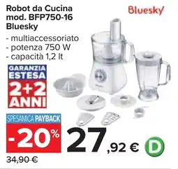 Carrefour Robot da Cucina mod. BFP750-16 Bluesky - potenza 750 W offerta