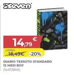 DIARIO TESSUTO STANDARD 12 MESI BOY