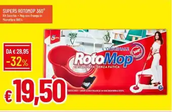 Galassia SUPER5 ROTOMOP 360° Kit Secchio + Mop con Frange in Microfibra 100% offerta