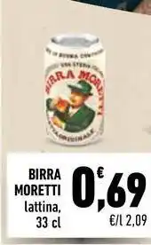 Conad BIRRA MORETTI lattina, 33 cl offerta