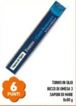 Conad TONNO IN OLIO RICCO DI OMEGA 3 SAPORI DI MARE 8x80 g offerta