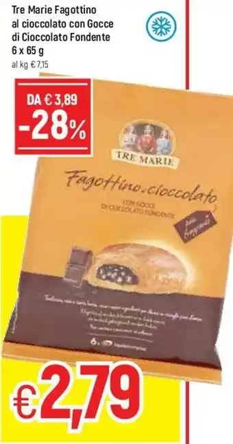 Famila Tre Marie Fagottino al cioccolato con Gocce di Cioccolato Fondente 6x65g offerta