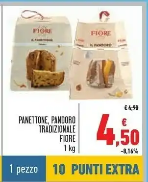 Conad City Fiore panettone, pandoro tradizionale offerta