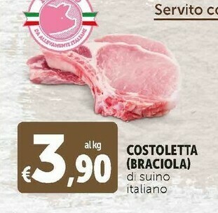 Deco Supermercati Costoletta/braciola di suino italiano offerta