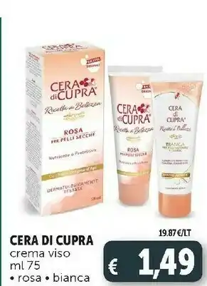 Cera di cupra crema viso rosa/ bianca 75 ml