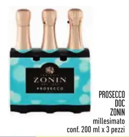 Conad PROSECCO DOC ZONIN millesimato conf. 200 ml x 3 pezzi offerta