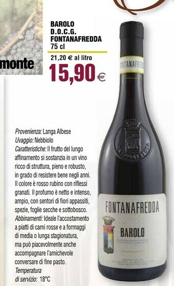 Ipercoop Barolo docg fontanafredda offerta
