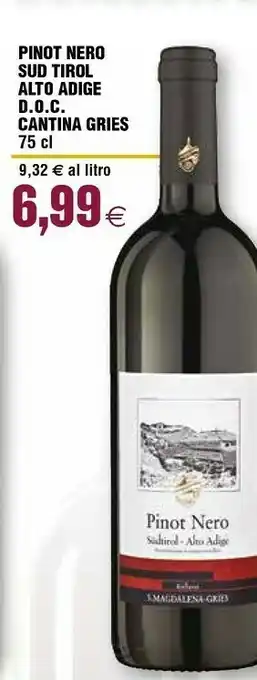 Cantina gries pinot nero sud tirol alto adige doc