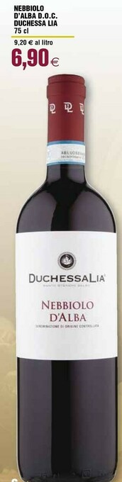 Ipercoop Nebbiolo d'alba doc duchessa lia offerta