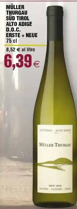 Ipercoop Erste+neue muller thurgau sud tirol alto adige offerta