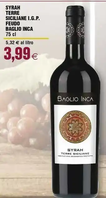 Ipercoop Syrah terre siciliane igp feudo baglio inca offerta