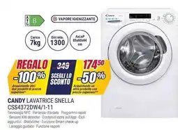 Trony CANDY LAVATRICE SNELLA CSS4372DW4/1-11 offerta