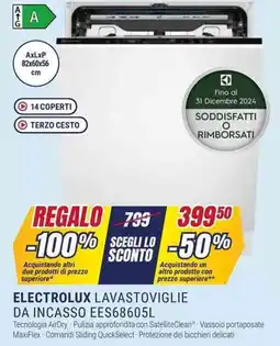 Trony ELECTROLUX LAVASTOVIGLIE DA INCASSO EES68605L offerta