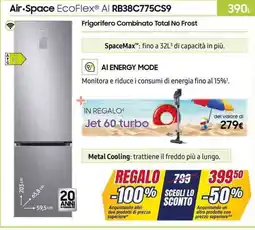Trony SAMSUNG Air Space EcoFlex Al RB38C775CS9 Frigorifero Combinato Total No Frost offerta