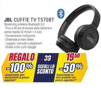 Trony JBL CUFFIE TV T570BT offerta