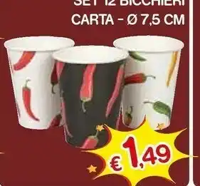 Set 12 bicchieri carta