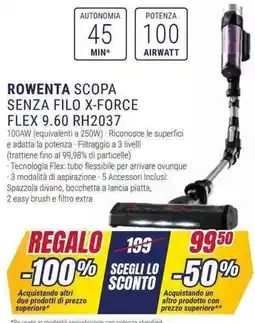 Trony ROWENTA SCOPA SENZA FILO X-FORCE FLEX 9.60 RH2037 offerta