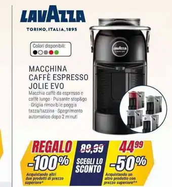 Trony LAVAZZA MACCHINA CAFFÈ ESPRESSO JOLIE EVO offerta