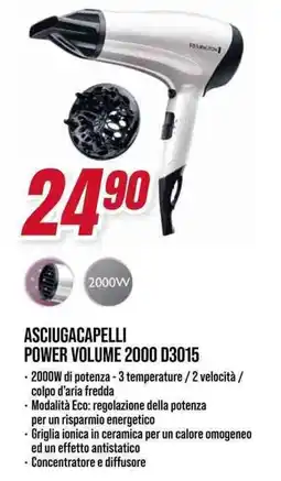 Trony REMINGTON ASCIUGACAPELLI POWER VOLUME 2000 D3015 offerta