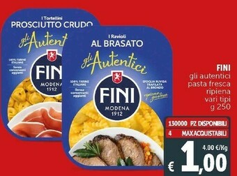 Deco Supermercati Fini - gli autentici tortellini al prosciutto crudo 250 g(ml) offerta