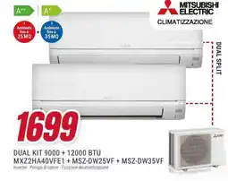 Trony MITSUBISHI ELECTRIC DUAL KIT 9000 + 12000 BTU MXZ2HA40VFE1 + MSZ-DW25VF+ MSZ-DW35VF offerta