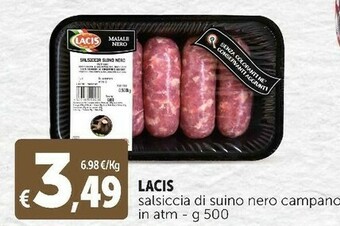 Deco Supermercati Lacis salsiccia di suino nero campano in atm offerta